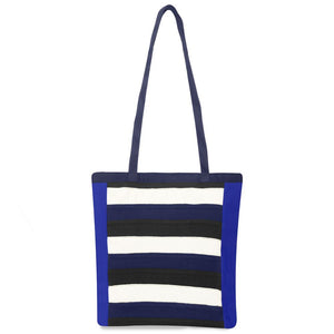 Assorted Colored Panels Tote Bag With Velcro Closure