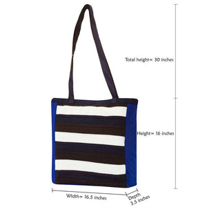 Assorted Colored Panels Tote Bag With Velcro Closure